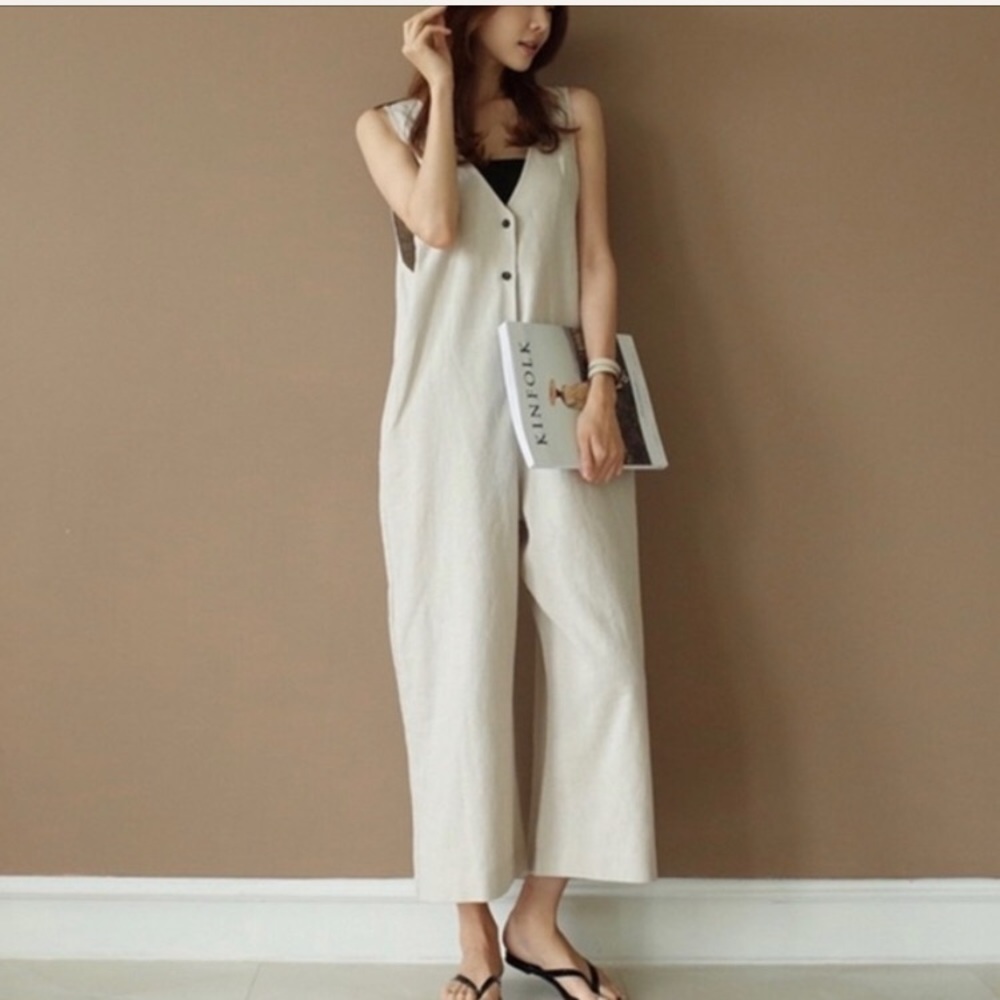 NWT Ivory Cotton Jumpsuit